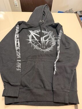 Hot Topic Black Falling In Reverse Chrome Thorns Logo Hoodie